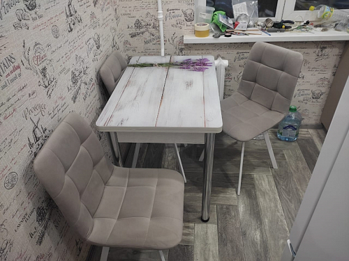 Стул на металлокаркасе Чилли синяя ткань / белый фото покупателя 250