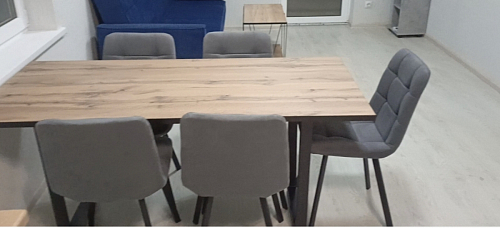 Стул на металлокаркасе Чилли синяя ткань / белый фото покупателя 529