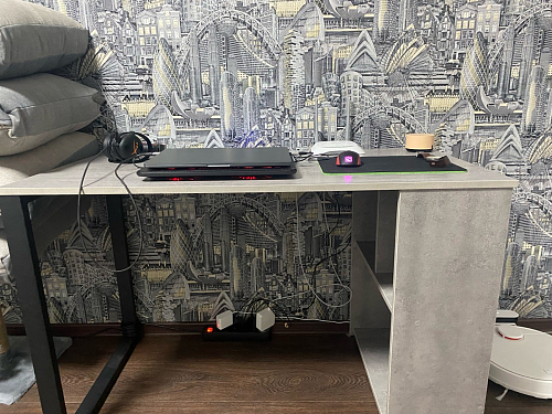 Письменный стол Битти Лофт 116х60х75 дуб делано светлый / белый матовый фото покупателя 97