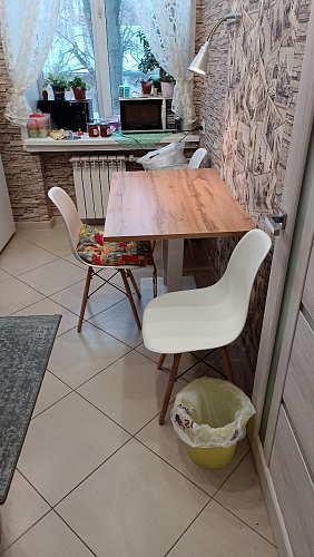 Деревянный стол Барон О 200 х 90 белая пленка шагрень / черный фото покупателя 12