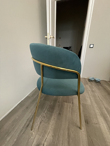 Стул на металлокаркасе Kamelia голубой / голубой / золотой фото покупателя 99