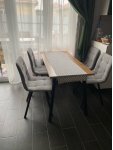 Обеденная группа Эделин светло-серый / бетон / черный матовый: отзыв о товаре