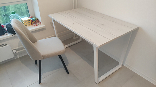 Стол Лота Лофт 140 25 мм черный матовый / бетон фото покупателя 979