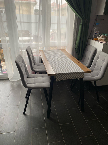 Обеденная группа Эделин темно-серый / бетон / черный матовый фото покупателя 1