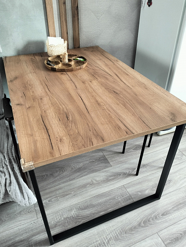 Деревянный стол Лота Лофт 140х80 черный матовый / бетон светлый фото покупателя 987