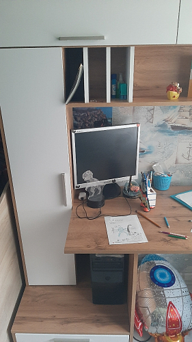 Письменный стол Лайт 03.243 дуб золотой (craft) / белый премиум фото покупателя 98