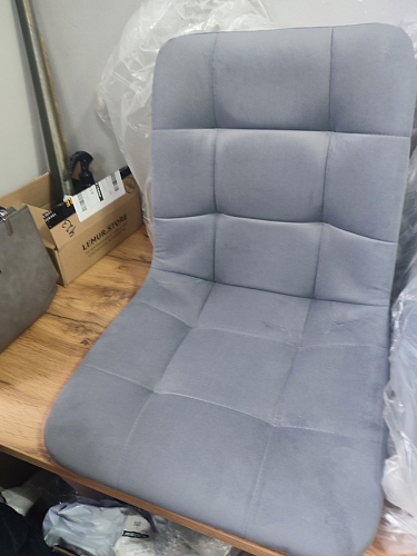 Стул на металлокаркасе Чилли К светло-серый велюр / черный каркас фото покупателя 539