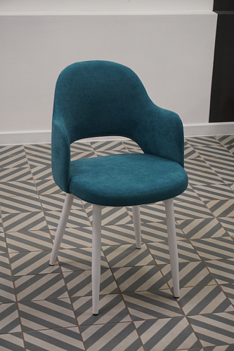 Стул на металлокаркасе Гутрид ромбы сзади без складок серый / черный из шоурума 2