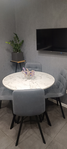 Стул на металлокаркасе Чилли К темно-серый (velutto 32) / черный фото покупателя 450