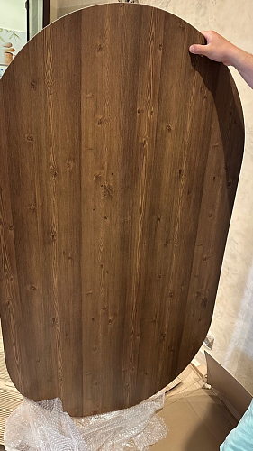 Деревянный стол Барон О 200 х 90 белая пленка шагрень / черный фото покупателя 57