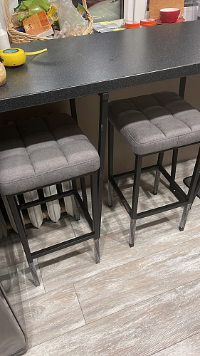 Барный стул Лофт ткань канди грей / черный матовый фото покупателя 61