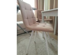 Стул на металлокаркасе Чилли синяя ткань / белый фото покупателя 319