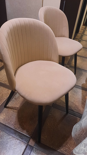 Стул на металлокаркасе Gabi dark beige / black / silver фото покупателя 475