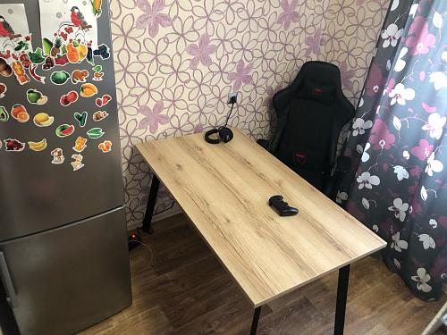 Стол Тринити Лофт 120 32 мм дуб галифакс табако / черный матовый фото покупателя 291