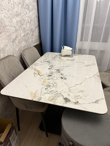 Стол на тумбе Бугун белый / золото фото покупателя 72