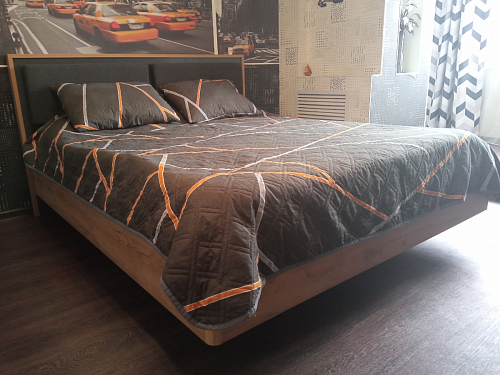 Двуспальная кровать Клауд 160х200 парящая дуб крафт золотой / антрацит фото покупателя 567