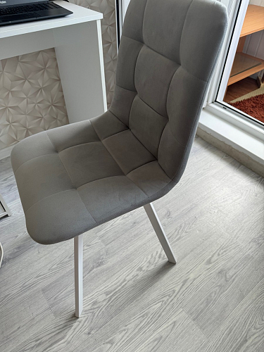 Стул на металлокаркасе Чилли синяя ткань / белый фото покупателя 336