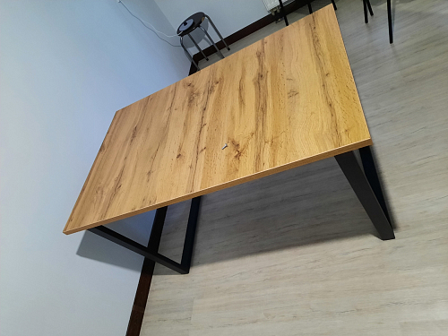 Деревянный стол Лота Лофт 140х80 черный матовый / бетон светлый фото покупателя 654