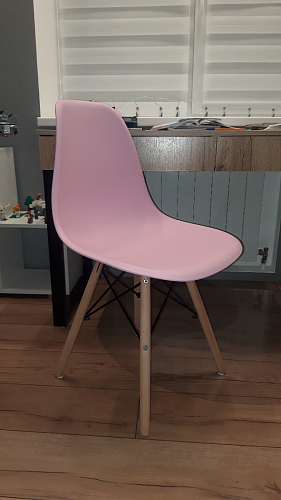 Пластиковый стул Eames PC-015 серо-голубой / дерево фото покупателя 102