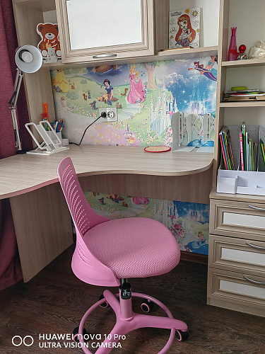 Компьютерное кресло Kiddy/Кидди розовое ткань (сетка) фото покупателя 22