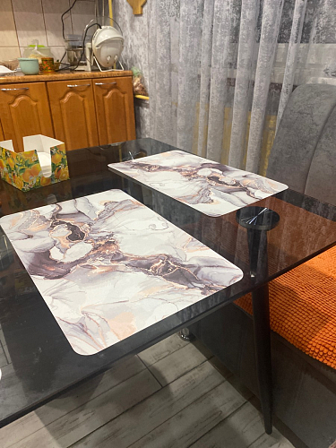 Стеклянный стол Smoke 120х80х75 clear gray / black фото покупателя 8