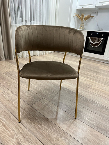 Стул на металлокаркасе Kamelia зеленый / золото фото покупателя 88