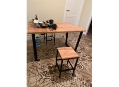 Деревянный стол Лота Лофт 120(160)х75 черный матовый / бетон светлый фото покупателя 407