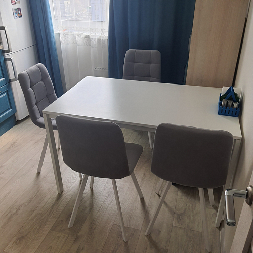 Стул на металлокаркасе Чилли К светло-серый велюр / черный каркас фото покупателя 287