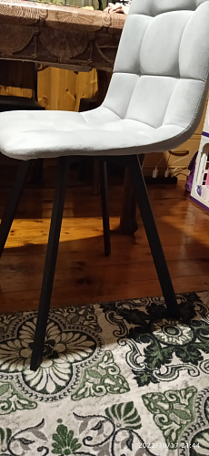 Стул на металлокаркасе Чилли синяя ткань / белый фото покупателя 898