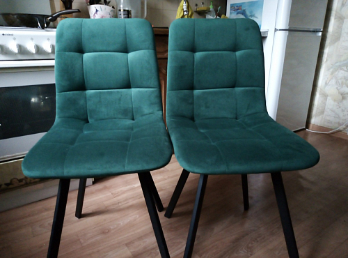 Стул на металлокаркасе Чилли К черный / зеленый фото покупателя 300