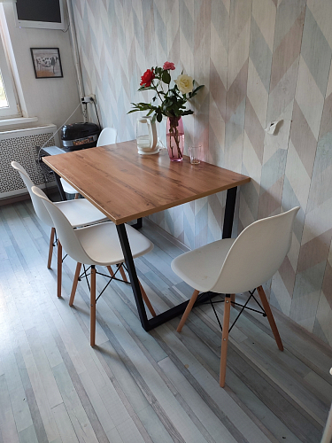 Деревянный стол Лота Лофт 120х75 белый матовый / дуб крафт золотой фото покупателя 814