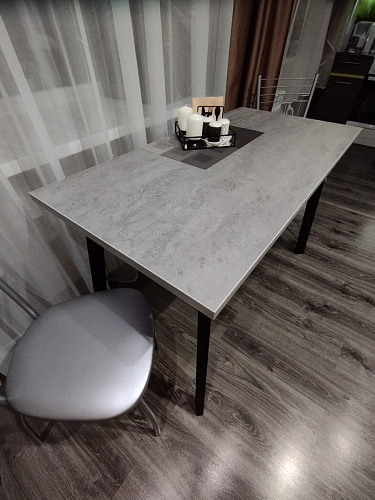 Стол Тринити Лофт 120 32 мм бетон / черный матовый фото покупателя 666