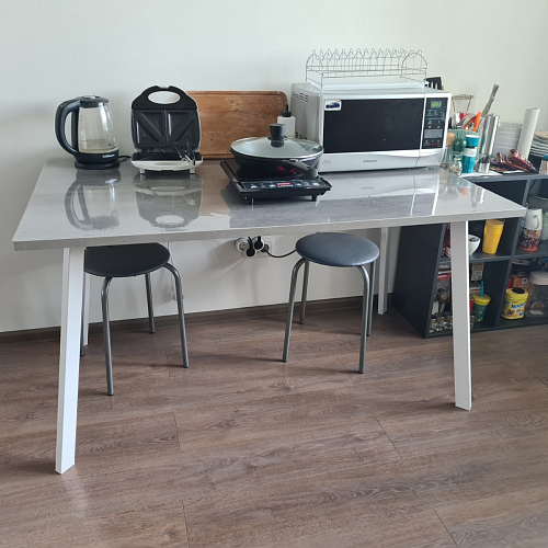 Стол Тринити Лофт 120 32 мм дуб галифакс табако / черный матовый фото покупателя 543