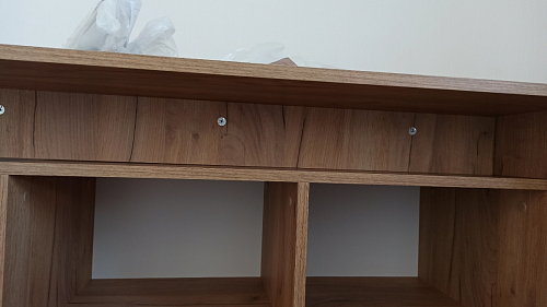 Письменный стол Эго Ст-2 на ножках дуб крафт золотой / белый глянец фото покупателя 6