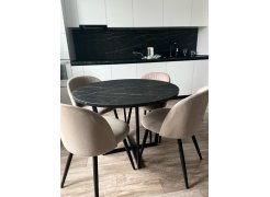 Стул на металлокаркасе Gabi 1 бежевый / черный с серебряными наконечниками фото покупателя 264