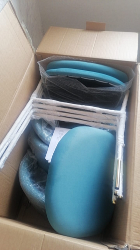 Стул на металлокаркасе Kamelia голубой / голубой / золотой фото покупателя 12