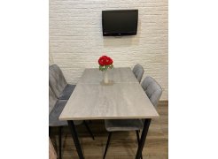 Деревянный стол Лота Лофт 120(160)х75 черный матовый / бетон светлый фото покупателя 29