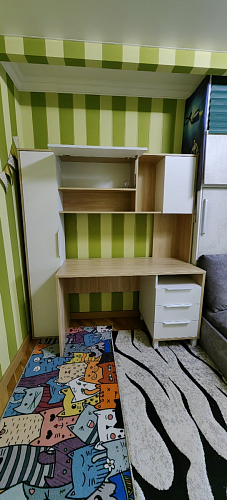 Компьютерный стол Комфорт 12.95 N дуб сонома / сатин фото покупателя 31