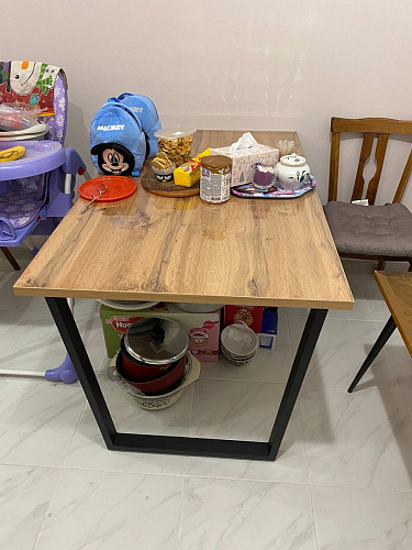 Деревянный стол Лота Лофт 120х75 белый матовый / дуб крафт золотой фото покупателя 805