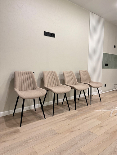 Стул на металлокаркасе Седа 360 К латте (velutto 08) / белый фото покупателя 244