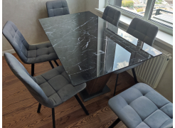 Стол на тумбе Иматра 140(180)х80х76 baolai / черный фото покупателя 3