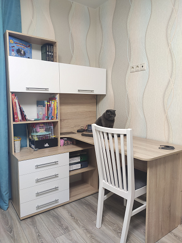 Компьютерный стол КСТ-14.1Л левый дуб сонома / белый фото покупателя 14