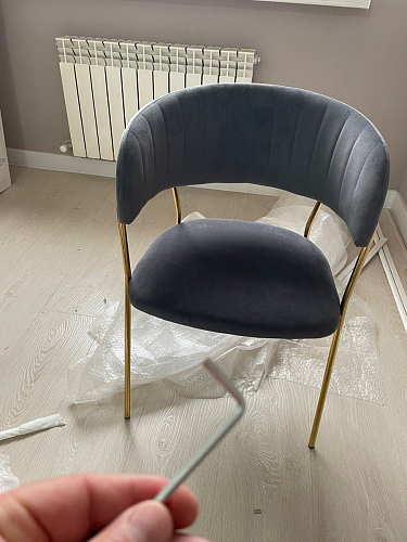 Стул на металлокаркасе Kamelia голубой / голубой / золотой фото покупателя 30