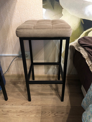 Барный стул Лофт кожзам темно-серый / черный матовый фото покупателя 63