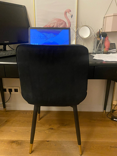 Стул на металлокаркасе Seda 01 blue / gold / black фото покупателя 7