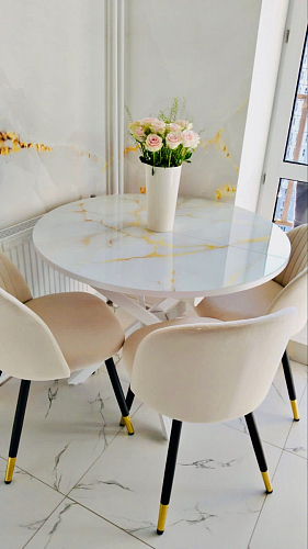 Стул на металлокаркасе Gabi dark beige / black / silver фото покупателя 439