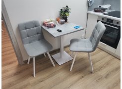 Стул на металлокаркасе Чилли синяя ткань / белый фото покупателя 562