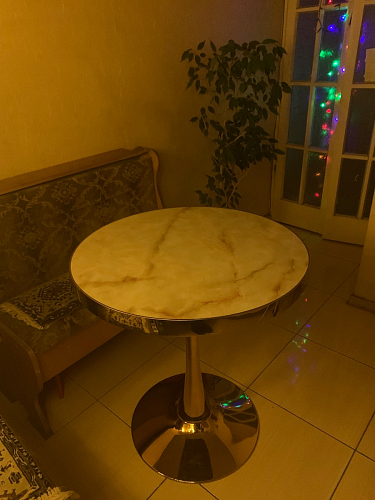 Деревянный стол Dorian 70x75 бежевый / золотой фото покупателя 12