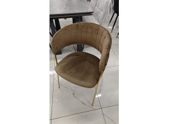 Стул на металлокаркасе Kamelia белый / ткань золотые ножки из шоурума 9
