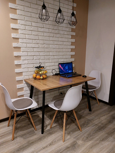 Стол Тринити Лофт 120 32 мм дуб галифакс табако / черный матовый фото покупателя 930